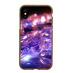 Чехол iPhone XS Max матовый Плавление абстрактных блестящих камней, цвет: 3D-коричневый