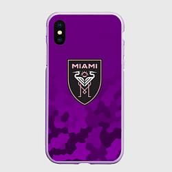 Чехол iPhone XS Max матовый Inter Miami logo pattern