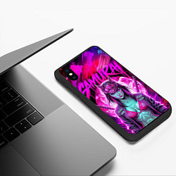 Чехол iPhone XS Max матовый Строгая девушка самурай в откровенном костюме, цвет: 3D-черный — фото 2