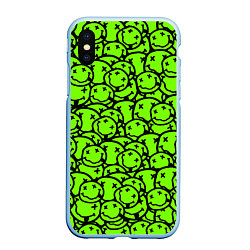 Чехол iPhone XS Max матовый Nirvana green logo smile