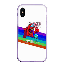 Чехол iPhone XS Max матовый Among us colors line монстр