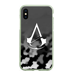 Чехол iPhone XS Max матовый Assassins Creed game, цвет: 3D-салатовый