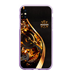 Чехол iPhone XS Max матовый Золотой мастер, цвет: 3D-сиреневый