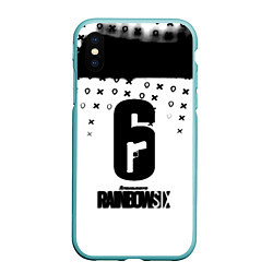 Чехол iPhone XS Max матовый Rainbox six game pattern