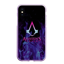 Чехол iPhone XS Max матовый Assassins Creed flame