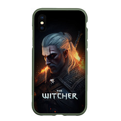 Чехол iPhone XS Max матовый The Witcher and fire