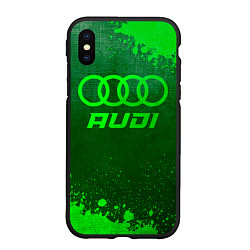 Чехол iPhone XS Max матовый Audi - green gradient