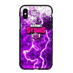 Чехол iPhone XS Max матовый Brawl stars storm neon