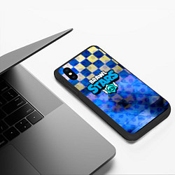 Чехол iPhone XS Max матовый Brawl stars текстура, цвет: 3D-черный — фото 2