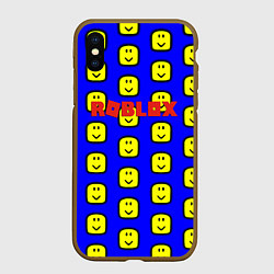 Чехол iPhone XS Max матовый Roblox pattern mobile