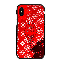 Чехол iPhone XS Max матовый Elder Scrolls winter steel