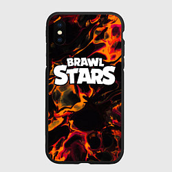 Чехол iPhone XS Max матовый Brawl Stars red lava