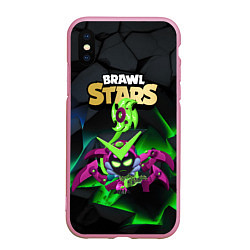 Чехол iPhone XS Max матовый Brawl Stars вирус Чарли, цвет: 3D-розовый