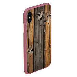 Чехол iPhone XS Max матовый Old boards, цвет: 3D-малиновый — фото 2