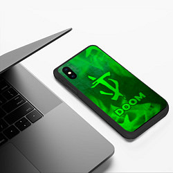 Чехол iPhone XS Max матовый Doom - green gradient, цвет: 3D-черный — фото 2