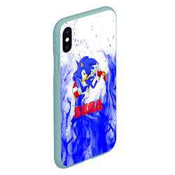 Чехол iPhone XS Max матовый Sonic flame blue, цвет: 3D-мятный — фото 2