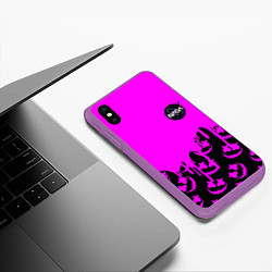 Чехол iPhone XS Max матовый Marshmello neon nasa, цвет: 3D-фиолетовый — фото 2