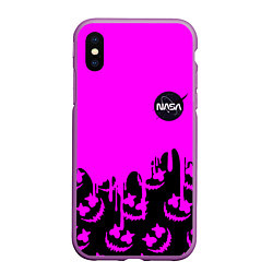 Чехол iPhone XS Max матовый Marshmello neon nasa