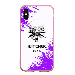 Чехол iPhone XS Max матовый The Witcher 2077 неоновые краски