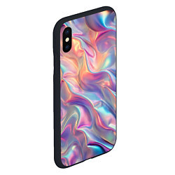 Чехол iPhone XS Max матовый Перламутровый голографический градиент, цвет: 3D-черный — фото 2