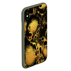 Чехол iPhone XS Max матовый Текстура песок, цвет: 3D-темно-зеленый — фото 2