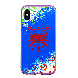 Чехол iPhone XS Max матовый The Witcher logo horror