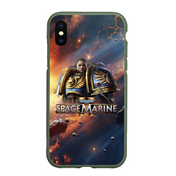 Чехол iPhone XS Max матовый Warhammer 40000 space marine 2 Captain Titus