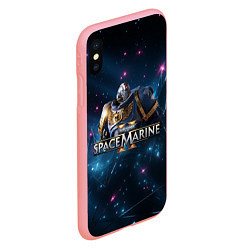 Чехол iPhone XS Max матовый Warhammer 40000 space marine 2 ультрамарин в броне, цвет: 3D-баблгам — фото 2