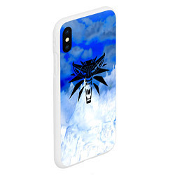 Чехол iPhone XS Max матовый The Witcher logo winter, цвет: 3D-белый — фото 2