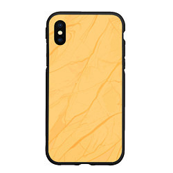 Чехол iPhone XS Max матовый Жёлтый однотонный текстура мрамор