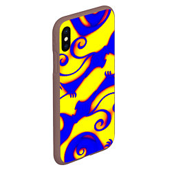 Чехол iPhone XS Max матовый Аниме драконы неон, цвет: 3D-коричневый — фото 2