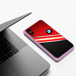 Чехол iPhone XS Max матовый BMW geometry steel, цвет: 3D-сиреневый — фото 2