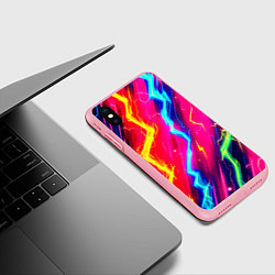 Чехол iPhone XS Max матовый Абстракция из неоновых молний - нейроарт, цвет: 3D-баблгам — фото 2