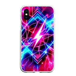 Чехол iPhone XS Max матовый Lightning - neon fantasy