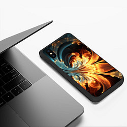 Чехол iPhone XS Max матовый Абстрактный фрактал, цвет: 3D-черный — фото 2