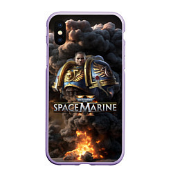 Чехол iPhone XS Max матовый Captain Titus Warhammer 40000 space marine 2, цвет: 3D-светло-сиреневый