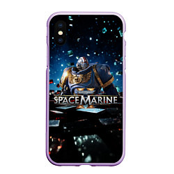 Чехол iPhone XS Max матовый Warhammer 40000 space marine 2 ультрамарин в броне