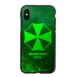 Чехол iPhone XS Max матовый Resident Evil - green gradient