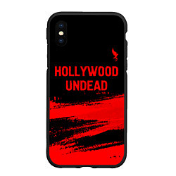 Чехол iPhone XS Max матовый Hollywood Undead - red gradient посередине