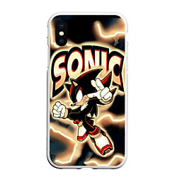 Чехол iPhone XS Max матовый Sonic в молниях