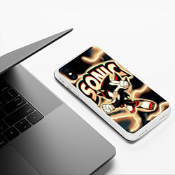 Чехол iPhone XS Max матовый Sonic в молниях, цвет: 3D-белый — фото 2