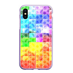 Чехол iPhone XS Max матовый Brawl stars neon pattern logo