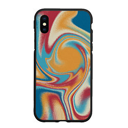 Чехол iPhone XS Max матовый Абстракция цветные вихри, цвет: 3D-черный