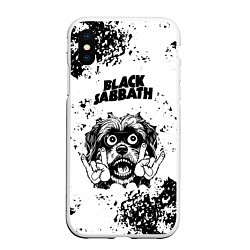 Чехол iPhone XS Max матовый Black Sabbath - рок пес, цвет: 3D-белый