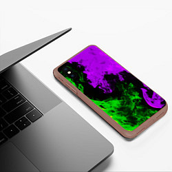 Чехол iPhone XS Max матовый Кислотно неоновый огонь, цвет: 3D-коричневый — фото 2