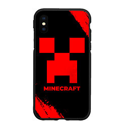 Чехол iPhone XS Max матовый Minecraft - red gradient