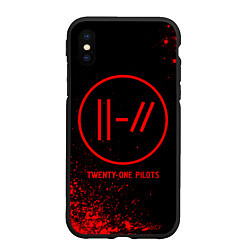 Чехол iPhone XS Max матовый Twenty One Pilots - red gradient