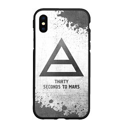 Чехол iPhone XS Max матовый Thirty Seconds to Mars - white gradient