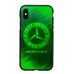 Чехол iPhone XS Max матовый Mercedes - green gradient