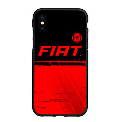 Чехол iPhone XS Max матовый Fiat - red gradient посередине